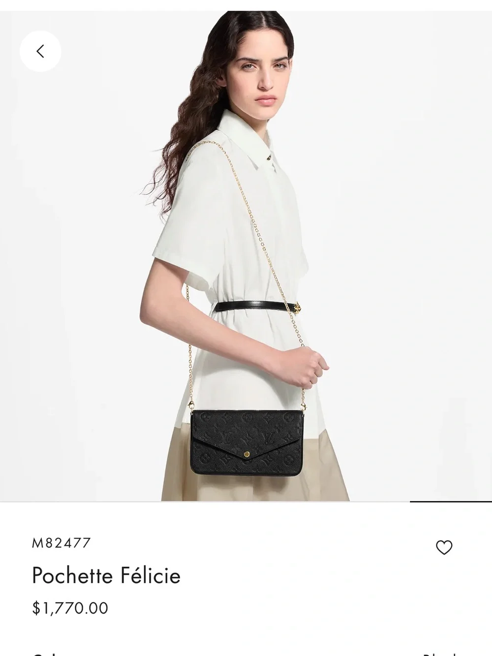 Louis Vuitton Pochette Felicie Monogram Envelope Crossbody with Gold Chain